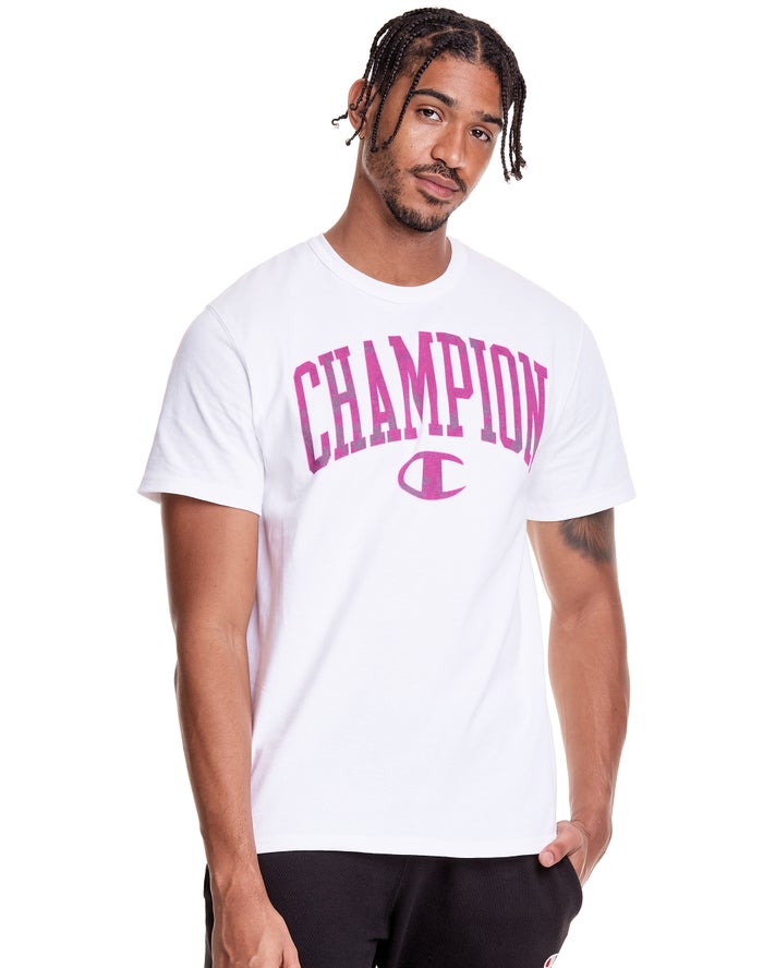 Champion Heritage Galaxy Dye Arch Logo Erkek Tişört Beyaz ( TYNLVB815 )